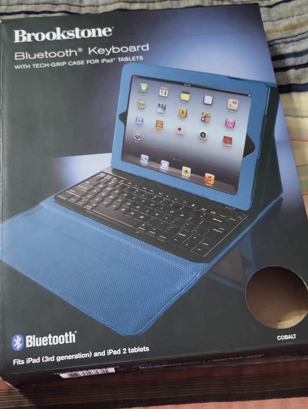 Brookstone Cobalt Blue Bluetooth Tablet Keyboard Case